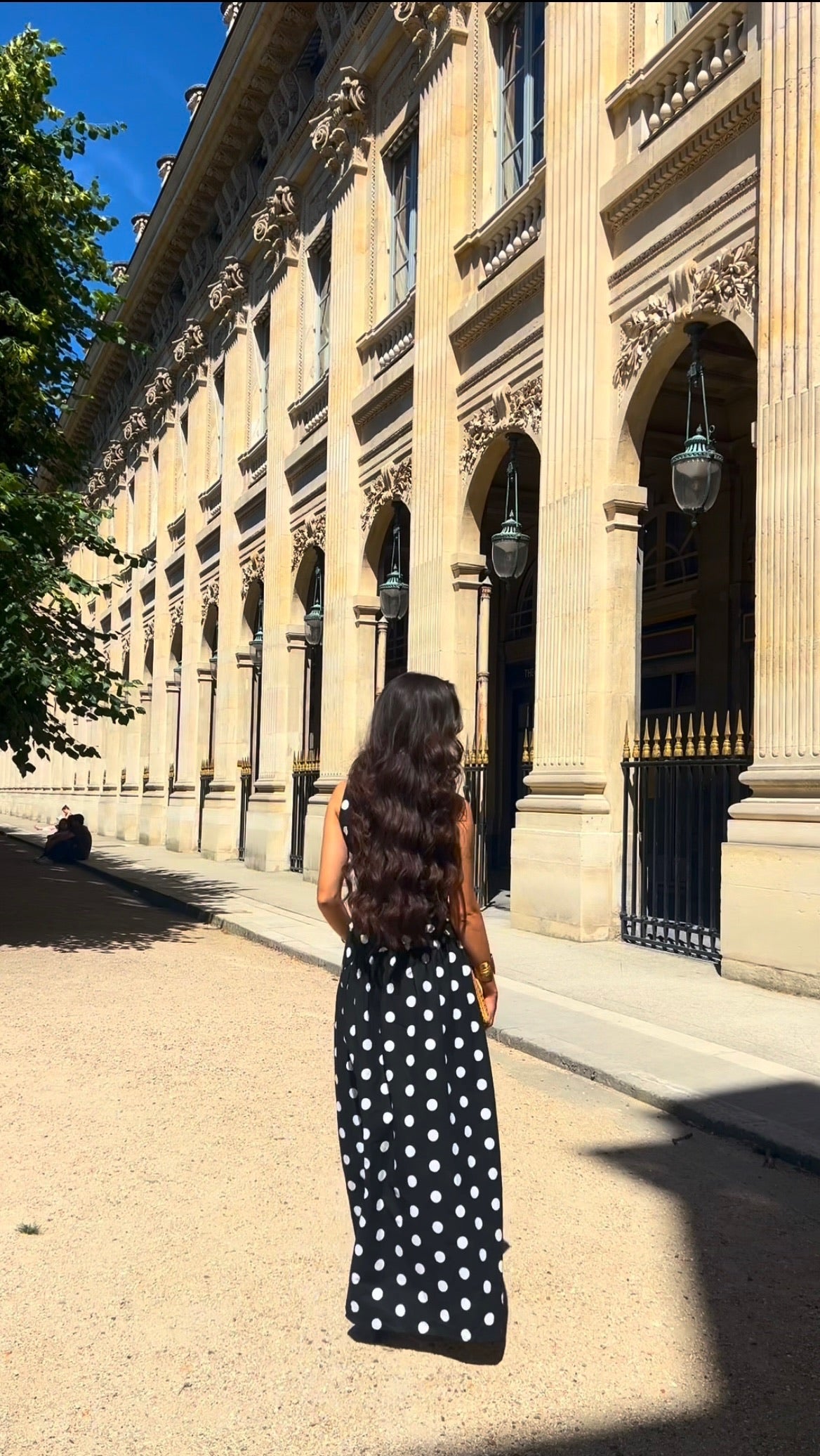 Robe longue asymétrique à pois