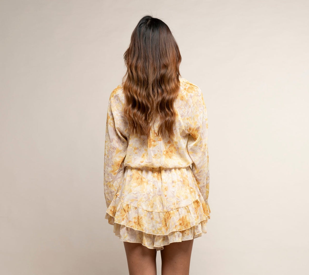 Combishort imprimée jaune