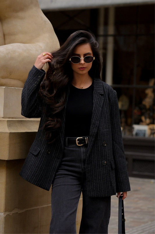 Blazer gris rayé Lima