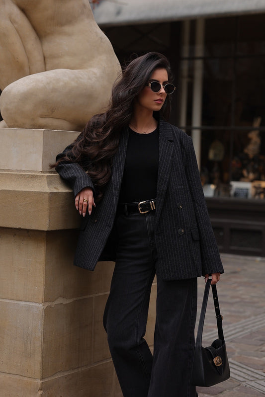 Blazer gris rayé Lima