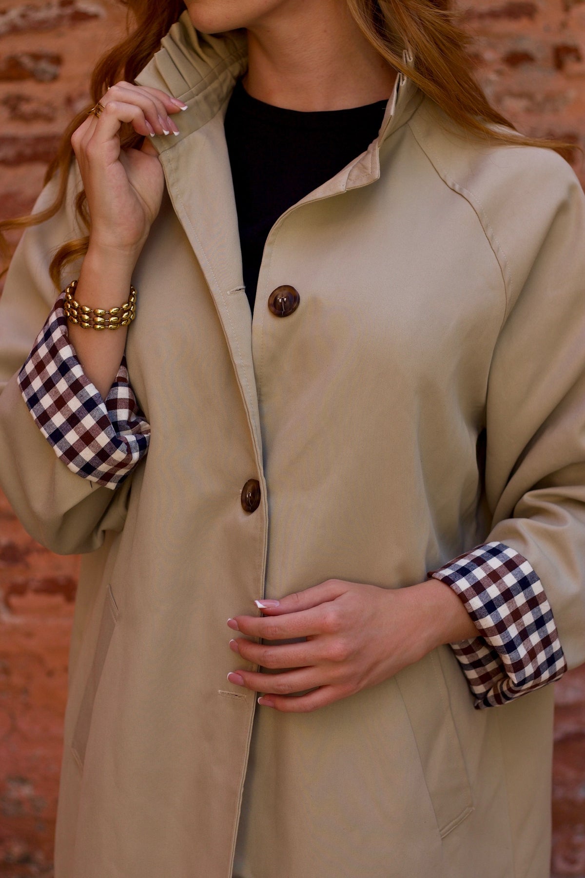 Trench long col volanté