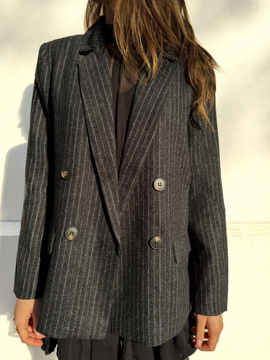 Blazer gris rayé Lima