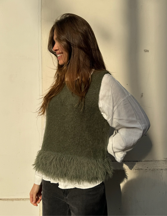 Pull sans manches vert Berne