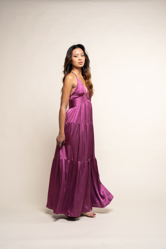 Robe longue fluide rose JOIA Paris