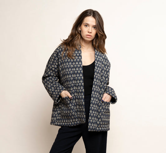 Veste matelassée tenfance à motifs bleu JOIA Paris