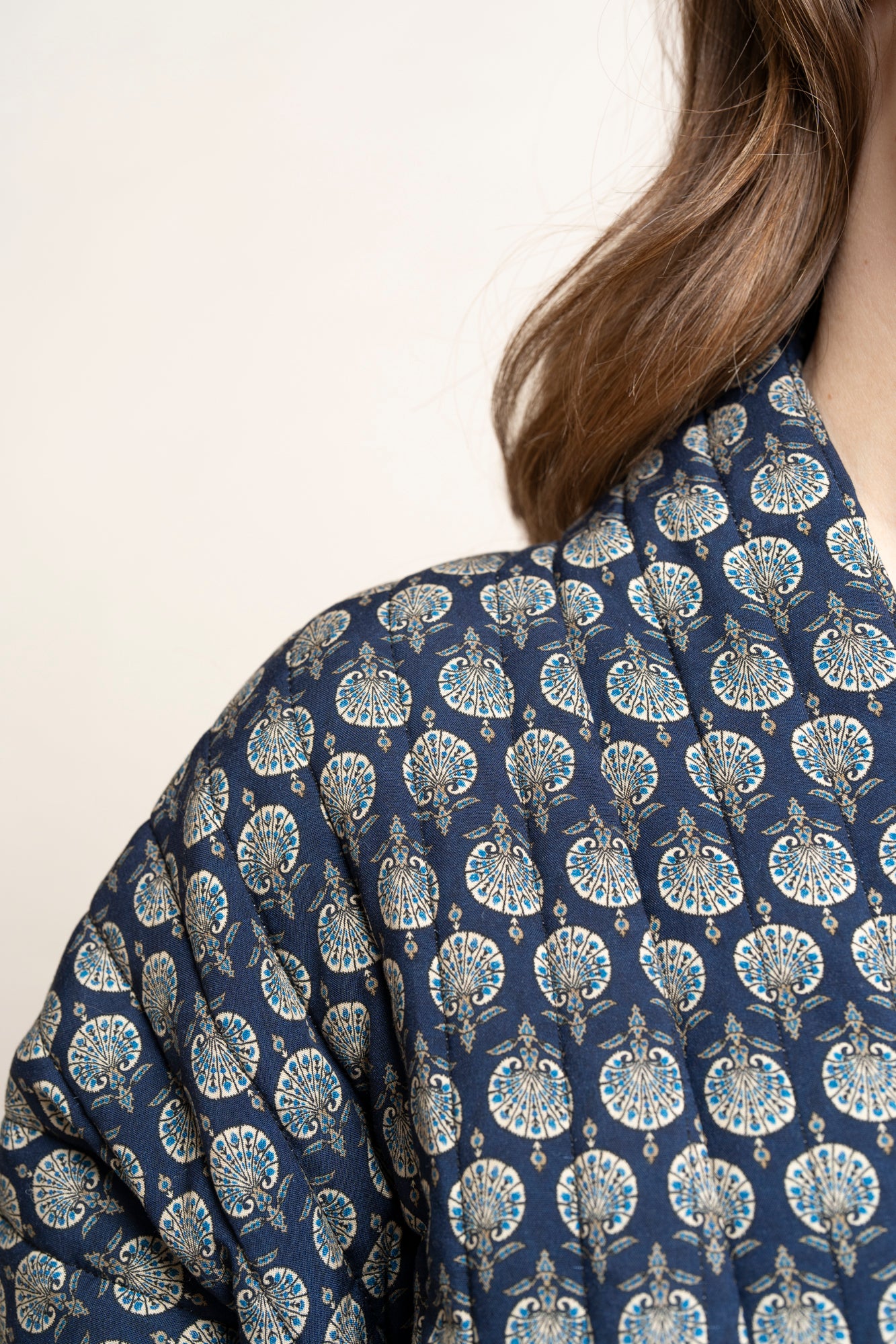 veste bleue à motifs mi-saison joia 